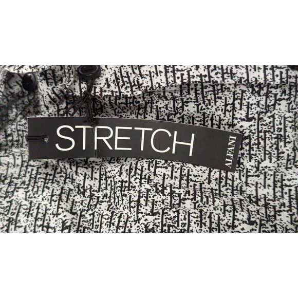 Alfani Mens Size Large Bright White Stretch Long Sleeve Collared Button-Up Shirt - Picture 7 of 10